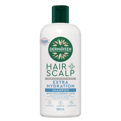 DermaVeen Hair + Scalp Extra Hydration Shampoo For Sensitive Scalps and Dry Hair 500mL