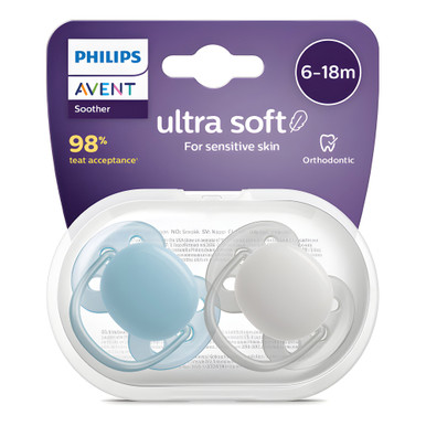 Avent Ultra Soft 6-18m Soothers 2 Pack
