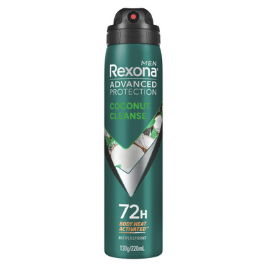 Rexona For Men 72H Advanced Antiperspirant Deodorant Aerosol Coconut Cleanse 220ml