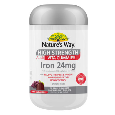 Nature's Way High Strength Iron 24mg Adult Vita Gummies 30