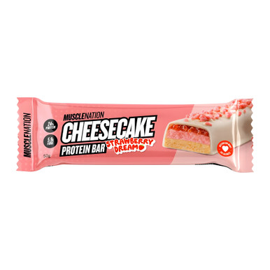 Muscle Nation Strawberry Dream Cheesecake Protein Bar 50g