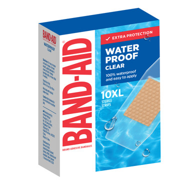 Band-Aid Waterproof Clear Large 10