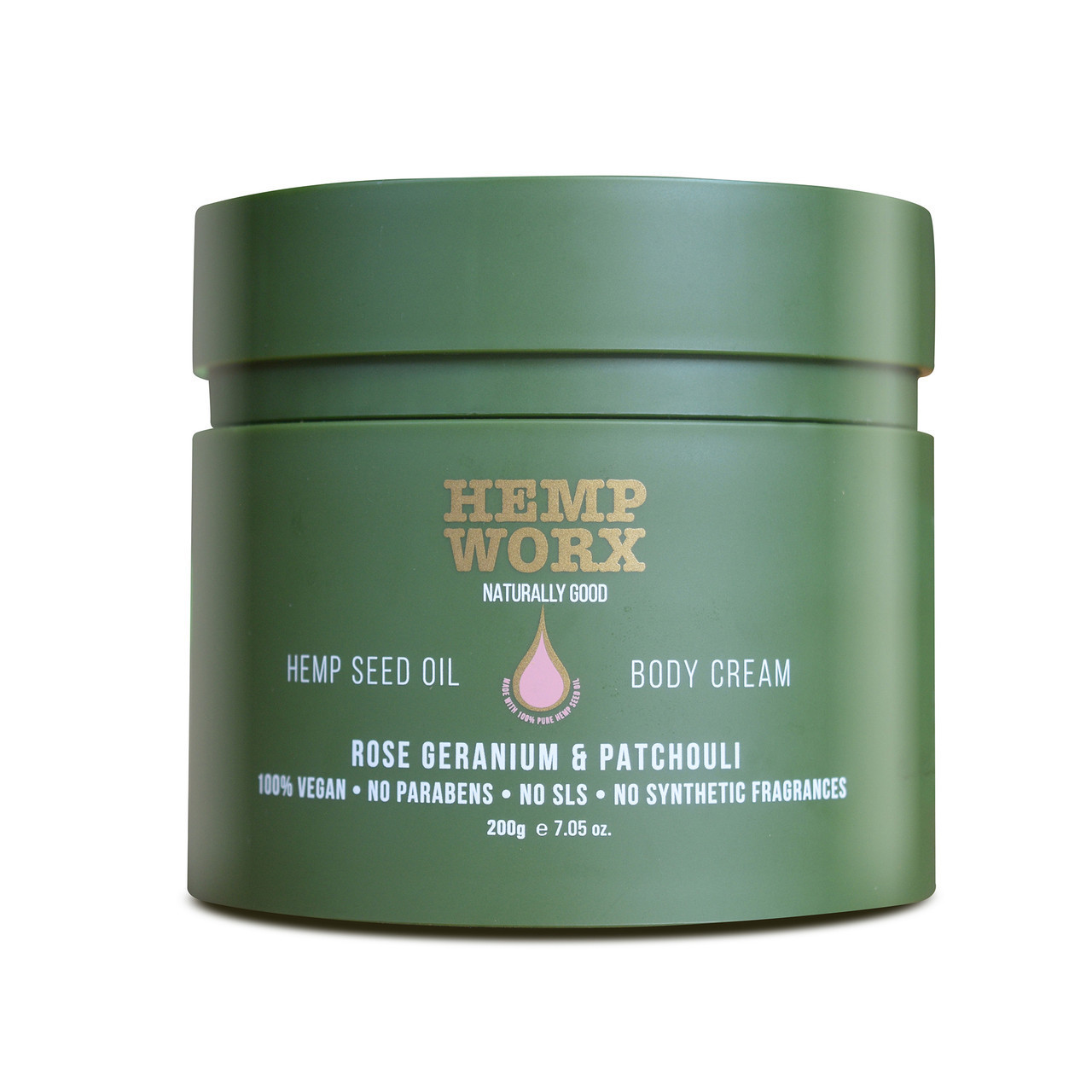 Hemp Worx Rose Geranium & Patchouli Body Cream 200g