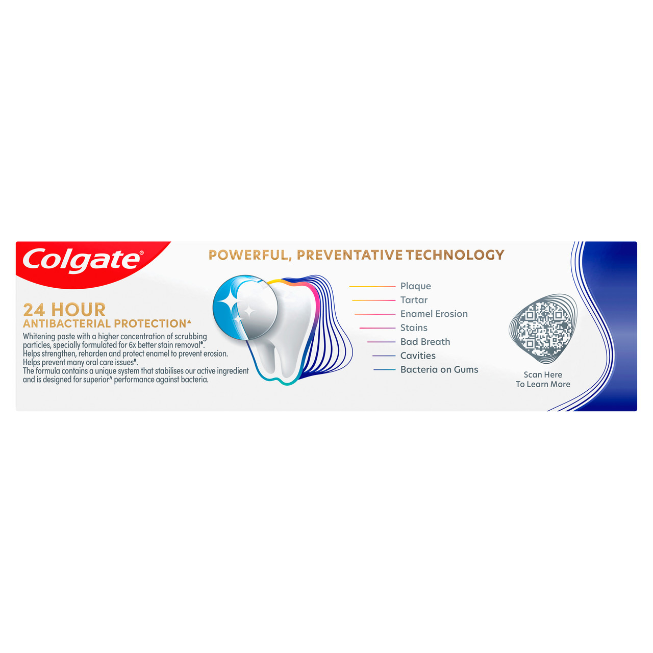 Colgate Total Advanced Whitening Antibacterial Toothpaste 115g, Whole Mouth Health, Multi Benefit