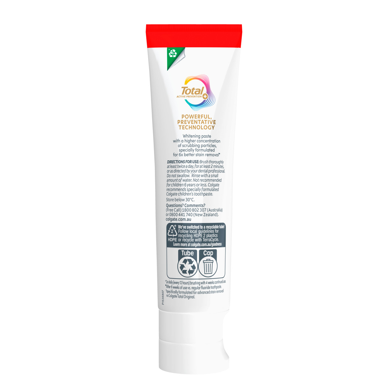 Colgate Total Advanced Whitening Antibacterial Toothpaste 115g, Whole Mouth Health, Multi Benefit