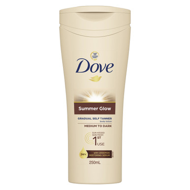 Dove Summer Glow Gradual Self Tanner Body Lotion Medium to Dark 250 mL