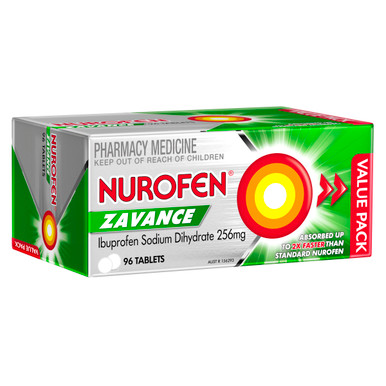 Nurofen Zavance Fast Pain Relief Tablets 256mg Ibuprofen 96 value pack