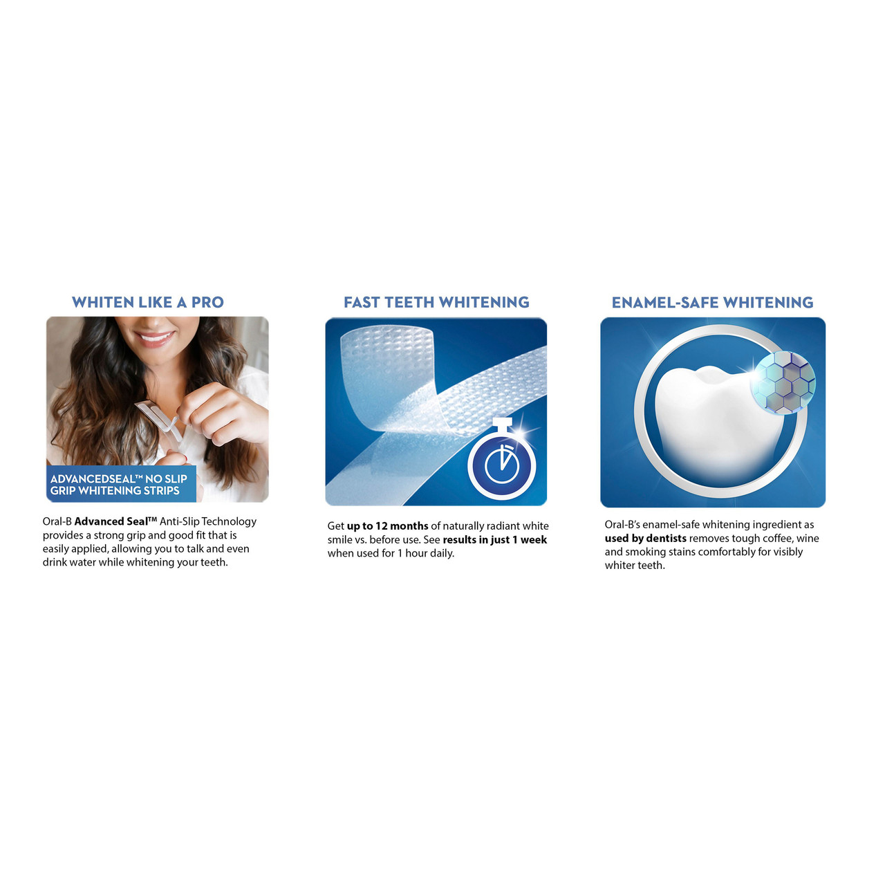 Oral-B 3DWhite Luxe Whitestrips Advance Seal, 14 Whitening Treatments