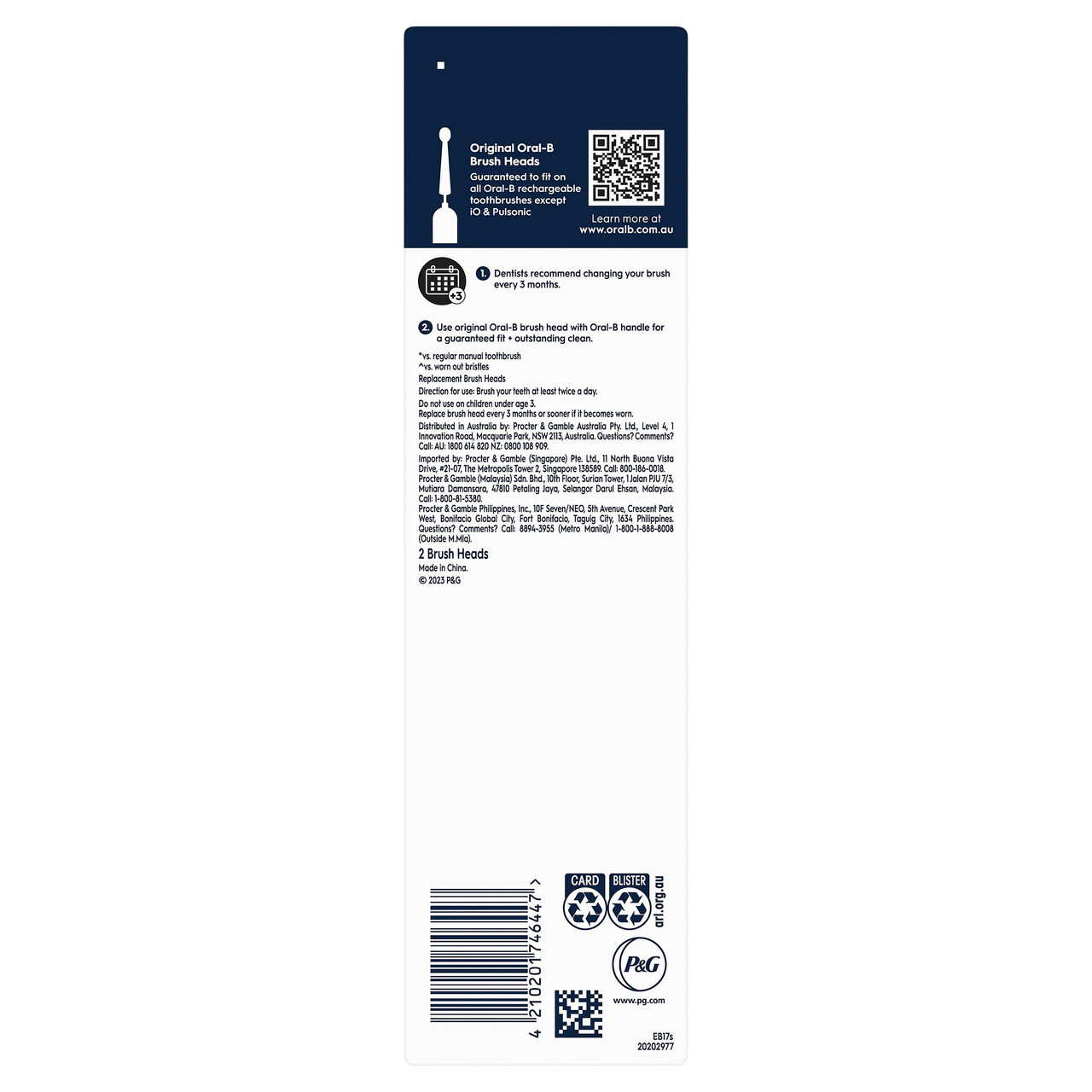 Oral-B Sensitive Clean Electric Toothbrush Replacement Head - 2 Pack