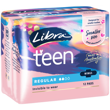 Libra Girl Pads Regular with Wings 12 pack