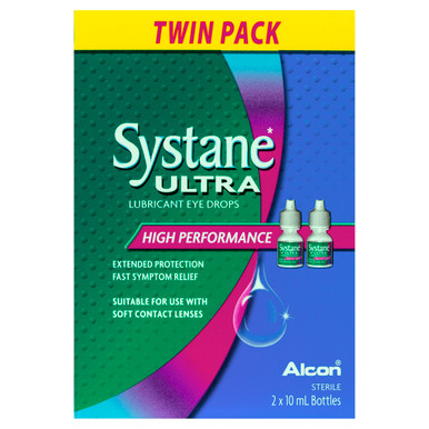 Systane Ultra Lubricant Eye Drops 2 x 10ml Twin Pack