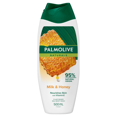 Palmolive Naturals Body Wash, 500mL, Milk and Honey, with Moisturising Milk