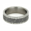 7 mm Damascus Steel and Gibeon Meteorite Wedding Ring - D779M