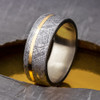 8 mm Titanium with Meteorite & 14 Kt Yellow Gold Inlay - M767M