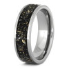 7 mm Titanium with Meteorite Shavings & 14 Kt Yellow Gold - M717M