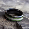 8 mm Mens Wedding Bands with Black Ceramic/Meteorite/Burl - BC150M