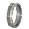 6.25 mm Titanium with Meteorite & 14 Kt Yellow Gold Inlay - YG268M