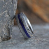 10 mm Titanium with Dinosaur Bone, Meteorite, Lapis Lazuli - DB172M