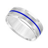 7.5 mm 14k White Gold Handcrafted in U.S. - Blue Sentenial