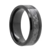 8 mm Mens Wedding Bands, Carbon Fiber in Tungsten - N555C