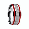 9 mm Meteorite, Mens Wedding Bands - M740FS-Red