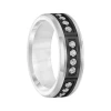 .42 cwt Diamond Ring White/Black Tungsten - D045MC