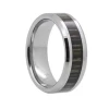 8 mm Mens Wedding Bands, Ash Wood Inlay Tungsten - L111C