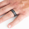 8 mm Black Tungsten Wedding Bands - U127BC