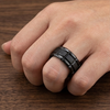 8 mm Mens Black Tungsten Wedding Bands - U127BC