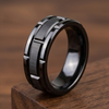 8 mm Mens Black Tungsten Wedding Bands - U127BC