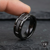 8 mm Mens Black Tungsten Wedding Bands - U127BC