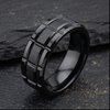 8 mm Mens Black Tungsten Wedding Bands - U127BC