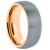 8 mm Brushed Tungsten Band with Rose Gold Sleeve - RG805WG