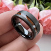 8 mm Black Tungsten Band with Off-set KOA wood - BK607C