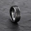 9 mm Mens Wedding Bands - Black/Silver Tungsten - J095SBC-9