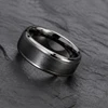 9 mm Mens Wedding Bands - Black/Silver Tungsten - J095SBC-9