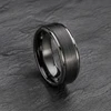 9 mm Mens Wedding Bands - Black/Silver Tungsten - J095SBC-9