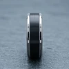 9 mm Mens Wedding Bands - Black/Silver Tungsten - J095SBC-9