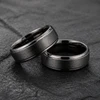 9 mm Mens Wedding Bands - Black/Silver Tungsten - J095SBC-9