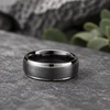 9 mm Mens Wedding Bands - Black/Silver Tungsten - J095SBC-9