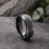 9 mm Mens Wedding Bands - Black/Silver Tungsten - J095SBC-9
