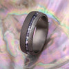 7 mm Meteorite with Mother of Pearl in Sandblasted Titanium - MP343M