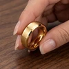 6 mm 18 kt Plated Yellow Gold Tungsten - Mens Wedding Bands - YG888C-6