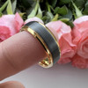 8 mm Black Tungsten/18 Kt Yellow Gold Wedding Bands - M713C