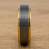 8 mm Black Tungsten/18 Kt Plated Yellow Gold Wedding Bands - M713C