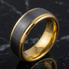8 mm Black Tungsten/18 Kt Plated Yellow Gold Wedding Bands - M713C