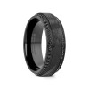 8 mm Black Titanium, Black Sapphires, Black Damascus Inlay - T199TR