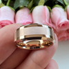 8 mm 18 kt Plated Rose Gold Tungsten - Mens Wedding Bands - RG003-8