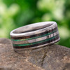 9 mm Titanium with Green Box Elder/Mahogany Wood Inlay - M096M