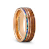 8 mm Rose Gold Tungsten - Guitar String/Abalone/KOA wood Band - M102TR